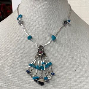 Turquoise style chip pendant necklace